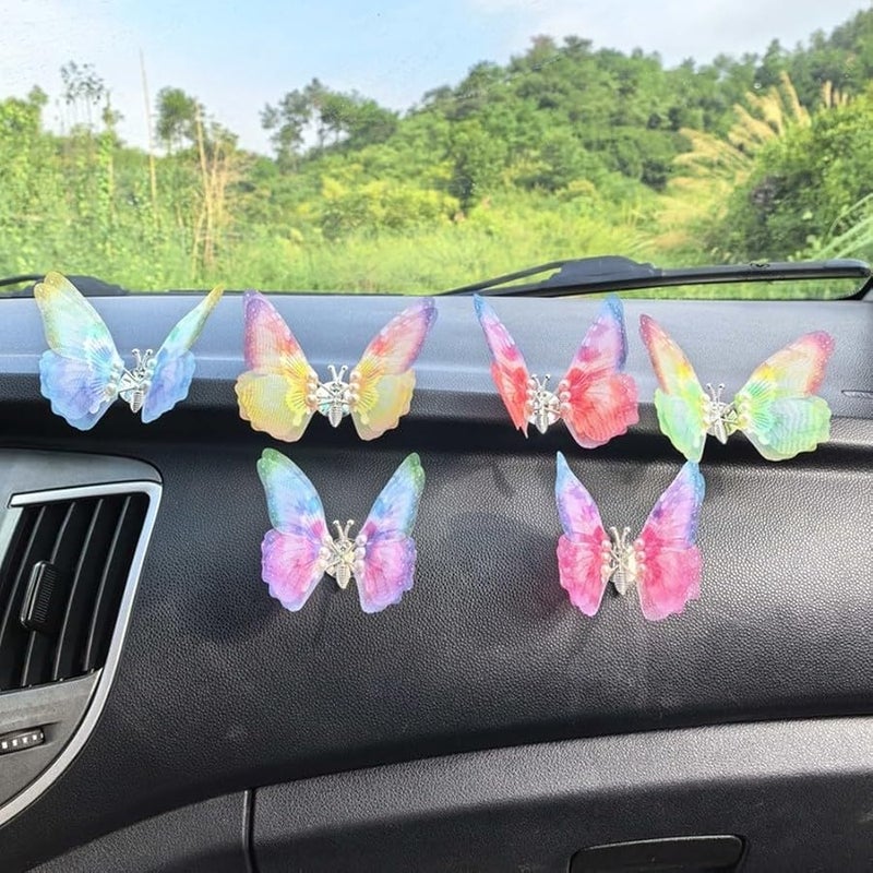 D Size Dashboard Car Ornament with Butterfly Shape and Colorful Pearl for Air Vent Interior Styling - Image 5